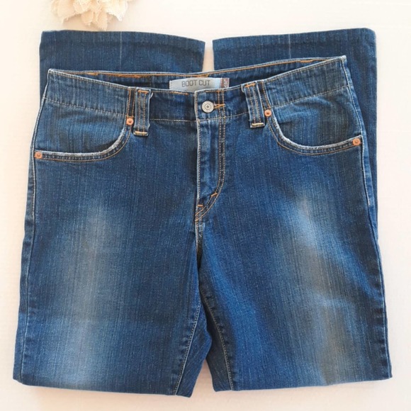Levi's 525 Boot Cut blue jeans 8 Short - Picture 2 of 8